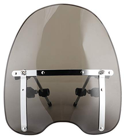 Motorrad Windschutzscheibe, Universal 22-25mm Lenkerbefestigung Motorrad Wind Deflector Windschutzscheibe[Rauchig]