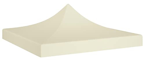 vidaXL Techo de Carpa para Celebraciones Cenador Toldo Cubierta Superior Carpa Plegable Jardín Patio Marquesina Fiesta Crema 2x2 m 270 g/m²