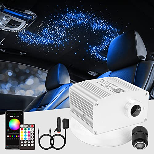 CHINLY Bluetooth 10W RGBW Twinkle LED Fiber Optic Star Deckenleuchten Kit APP/Fernbedienung 400 St¨¹ck (0,5 + 0,75 + 1,0 mm) * 3 m f¨¹r Zuhause/Auto
