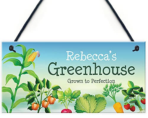 RED OCEAN Personalised Greenhouse Sign For Garden Shed Outdoor Plaque Home