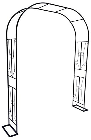 WFENG Arco per Piante Rampicanti/Archi da Giardino,Processo Fiore Attorcigliato,Utilizzato per Matrimoni Feste,Piante Sospese/Nero / W180cm×H240cm
