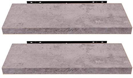 EUGAD Wandregal Grau, Regal Wand 2er Set für Wohnzimmer/Büro, Hängeregal mit Bilderrahmen für Schlafzimmer Decor, 80cm Regalbrett Schmall,