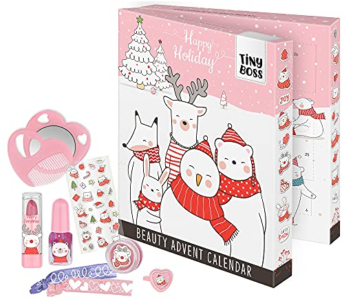 Tiny Boss - Adventskalender für Kinder, mit Beauty-Überraschungen, Haar-Accessoires und Zubehör, Deko-Box zum Aufstellen, besondere Geschenk-Idee für Mädchen