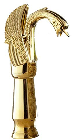 Mischbatterie Retro Nostalgische Waschtisch-Mischbatterie Retro Hohe Bad Wasserhahn Einhebelmischer Top Spülbecken Wasserhähne Hoher Auslauf F.Bad Messing Schwan Form Absperrhahn ( Color : Gold )