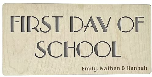 stika.co Individuelle Einschulung Schulanfang Kindergarten Personalisierte Holz Foto Schild Banner (Erster Tag im Kindergarten)