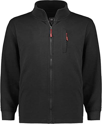 ADAMO Sweatjacke mit Reißverschluss Ottoman Rippe in schwarz für Herren Serie Max in großen Größen bis 10XL, Größe:9XL
