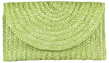 EVEOUT Women's Woven Straw Handbag Summer Clutches Purse Beach Vacation Bag Green