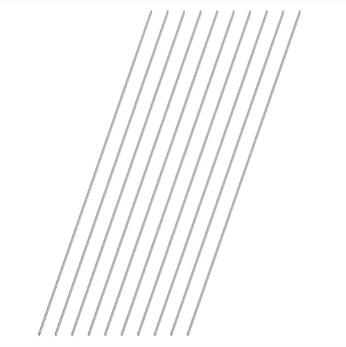 VictorsHome 1mm x 300mm 304 Stainless Steel Round Rod, Metal Solid Shaft Lathe Bar Stock for Model Car DIY Crafts 10pcs