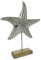 Metall Skulptur mit Holz-Fuß Silber-braun Seestern 25 x 33cm Dekofigur Tisch-Deko Maritim Mediterran Meeresdeko