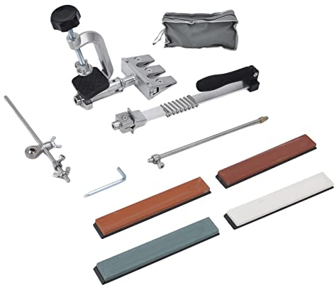 Kit de Afilador de Cuchillos, Afilador de Cuchillos Piedra de Afilar Profesional Resistente Herramientas de Cocina de ángulo Constante RH 006 Kit de Afilado de Cuchillos de Chef de Cocina Herramientas