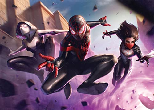 Displate Marvel Metallposter Avengers Poster Marvel Poster Marvel Merch Marvel Bilder Marvel Film Poster Marvel Deko The Future Fight - Marvel: Future Fight - Morales, Spider Gwen Poster 32x45cm