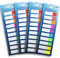 WAYTEX 800 selbstklebende Lesezeichen, wiederverwendbar, 10 Neonfarben, 4 Packungen mit je 10 Miniblöcken mit je 20 zweifarbigen Blättern, 45 x 12 mm