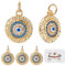 Beebeecraft 5 Stück/Box Evil Eye Charms 18K Vergoldetes Messing Flach Rund Mit Blauem Zirkonia Türkisch Evil Eye Anhänger Schmuckherstellung Für DIY Armband Halskette