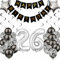Kiwochy Luftballon 26. Geburtstag Dekoration - Black and Silber Party Deko für Junge, Männer, Frauen - Geschenk 26 Jahre
