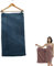 Bathtee-Ultra Soft Wearable Bath Towel, Bath Tee Wearable Bath Towel Coral Velvet Shoulder Straps Sling Wrap Bath Towel (Navy blue)