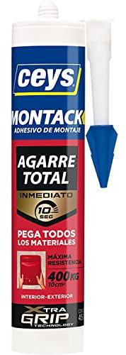 ceys Adhesivo montack Turbo Pro. 450 ml. Resina sintética, Cartucho, Claro, Agarrador inmediato, Plástico, Poliuretano, Montaje en interiores y exteriores, Manualidades