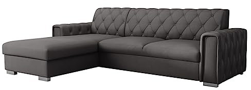 Mirjan24 Eckcouch Ritozi, Ecksofa mit Bettkasten und Schlaffunktion, Polsterecke, Bettsofa, Gesteppte Rückenlehne, Schlafcouch L-Form Sofa, Couch, Wohnlandschaft (Kronos 22, Seite: Links)