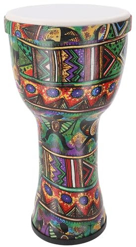 GURU SHOP Farbige Djembe/Holztrommel/Percussion Rhythmus Klang Instrument - Motiv 5/42 cm, Mehrfarbig, Musikinstrumente