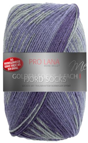 Frida's Wollhaus Pro Lana 100 g Golden Socks 4-fach Fjord Socks Sockenwolle Garn 16 Farben (192 | Violett Color)