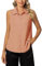 MINTLIMIT Chemise sans manches boutonnée pour femme - Col uni - Pour le travail et le bureau, rose orangé, L