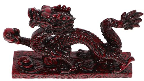 PRETYZOOM Statue De Dragon Réaliste en Résine Figurine Décorative Chinoise Animal Artisanal Décoration Dintérieur