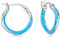 Opal Ohrringe 925er Sterlingsilber Blau Opal Creolen Huggie Ohrringe Opal Schmuck Geschenke für Damen Frauen Mädchen
