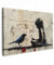 MuchoWow© Bilder Groß 120x80 cm XXL Wohnzimmer Deko Modern Wandbild Kunstdruck auf Leinwand Bild Schlafzimmer über Bett Room Decor Geschenke Street art - Mädchen - Vogel - Graffiti - Banksy
