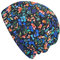 Wollhuhn Jungen/Mädchen Shorties Beanie/Kinder-Mütze Bequem Viele Motive Jersey Zweilagig Gefüttert Übergangszeiten (Öko-Stoffe/Bio) 2024202401 (Shorty Blumen Schwarz/Bunt, L)