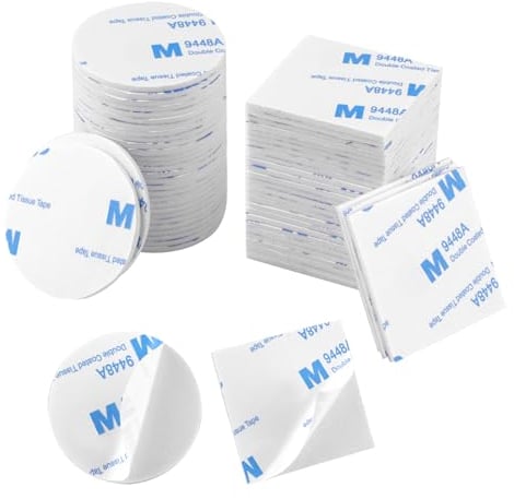 Vaktop 60 Stück Klebepads, Klebepads Doppelseitig Extra Stark, Doppelseitige Klebepads Schaumstoff, Klebeband Pads Selbstklebend Quadratisch Rund für Tür, Wände, Boden, Kunststoff, Gläser und Metall