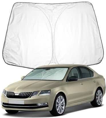 BIXUAN Parasol compatible con Skoda Octavia 2015 2016 2017 2018 2019 parabrisas para Octavia el coche parabrisas para parabrisas delantero bloqueo UV cubierta plegable