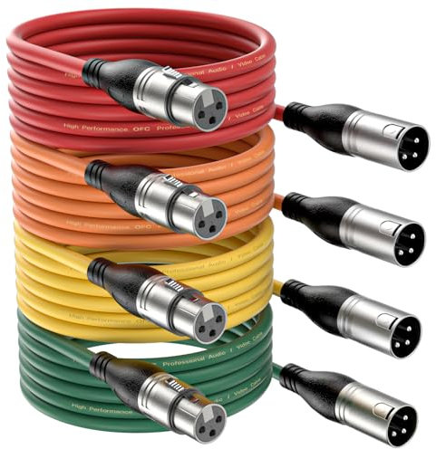 NUOSIYA XLR Cable 5m - 4 Colors Balanced Microphone Cable, 3-Pin Male to Female Extender Cord for Studio Recorder, Mic, Mixer, Speaker System, Phantom Power