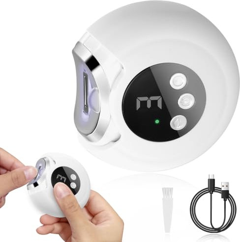 Electric Nail Clippers, 2-in-1 Cutting and Polishing Automatic Nail Clipper, USB Rechargeable Nail Cutter, 3 Speed Electric Nail Trimmer with Nail File for Toddlers Kids Adults Seniors