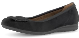 Gabor Damen Klassische Ballerinas, Frauen Flats,Moderate Mehrweite (G),Ausgehschuhe,Abendschuhe,Slip-ons,Ballerinen,schwarz,39 EU / 6 UK
