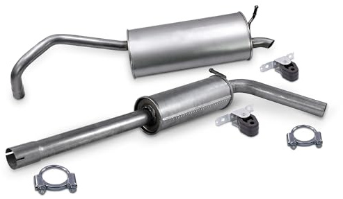 ATEC Germany Schalldämpfer Set + Montagematerial | Kompatibel mit: SEAT IBIZA III, IBIZA IV, IBIZA IV SC, IBIZA IV ST, SKODA FABIA II
