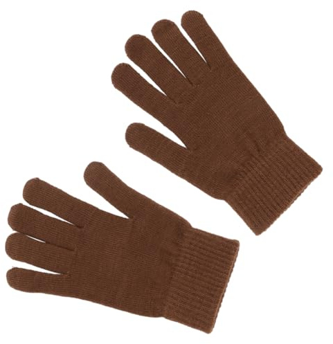 BESTYASH 1paar Winter Warme Strickhandschuhe Für Damen Und Herren Dicke Flexibles Design Für Innen Und Außenaktivitäten Einfarbige Bequeme Fleece-handschuhe Kaffee