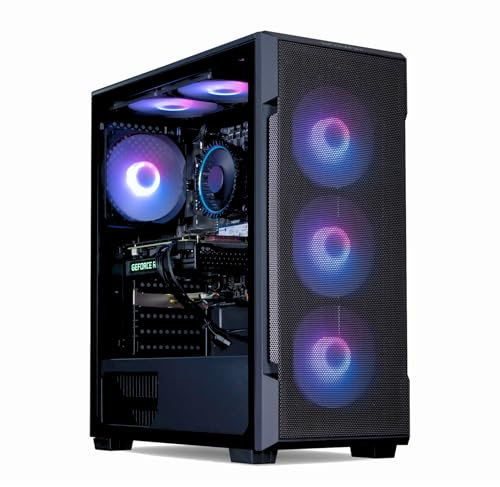 HORIZON Gaming PC Tower | Ryzen 5 5500 | NVIDIA RTX 5060 8GB GDDR7 | 16GB 3200Mhz RAM | 1TB NVMe SSD | 650W 80+ PSU | CiT CrossFire ARGB Black Gaming PC Case | WiFi | VR Ready | Windows 11