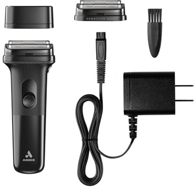 Andis 562711 inFORM Kit rasoio con lamina in titanio, batteria agli ioni di litio a lunga durata, rasatura liscia con filo/cordless, ricaricabile, nero