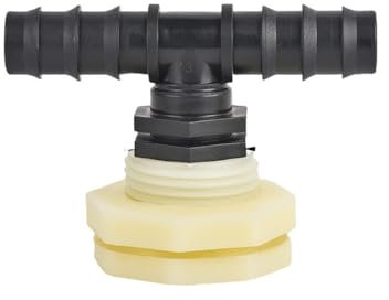 1/2 3/4 Inch PVC Bulkhead Water Tank Connector Adapter Fitting with Plugs Assembly Drainage for Rain Barrels Aquariums,I,1 PC