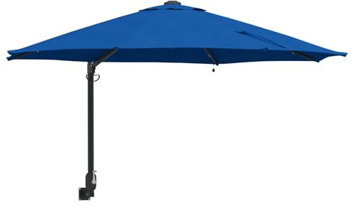 vidaXL Parasol Mural de Jardin avec LEDs Bleu Azur 248 cm