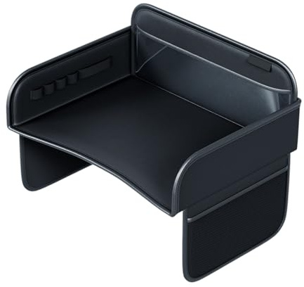 Uhngw Plateau De Voiture Pour - Tablette De Voyage En Cuir PU Pour Siège Auto Enfant,Support Et Organisateur Pour Tablette, PC Portable, Tasse, Collation, Idéal Pour Bébé, Voyage, Avion, Siège