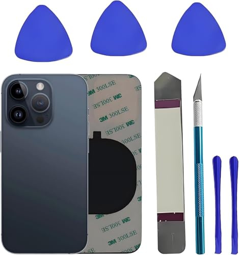 LiXiongBao Sostituzione del Coperchio del Vetro Posteriore 15 PRO Max per iPhone 15 PRO Max Sostituzione del Vetro Posteriore Posteriore da 6,7 '' con Kit di Strumenti di Riparazione (Blu)