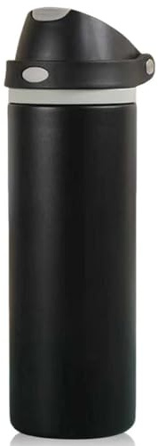 Insulated Water Bottle with Straw, 2-in-1 Lid Cup Holder Fit (Black) | 304 stainless steel,2-in-1 lid,24H cold / 12H hot,car cup holder fit,leakproof,for gym, travel & office