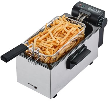 Fagor Elektrische Fritteuse EasyFry, 2000 W, Kapazität 3 l, Temperaturregelung bis 190 °C, Edelstahlgehäuse