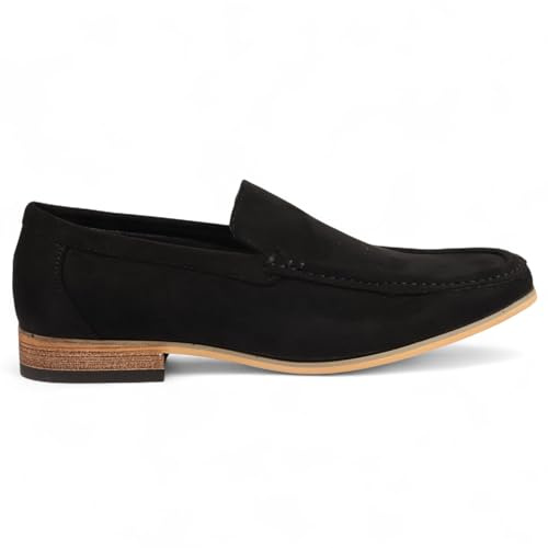 Infinity Leather Dolcetto Herren-Loafer aus schwarzem Wildleder, leichte Slipper, Freizeitschuhe