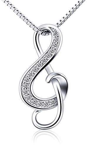B.Catcher collana d'argento nota musicale collana con pendente S925 da donna gioielli