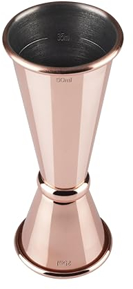 APS 93165 Barmaß, 2 cl / 4 cl Doppelmaß, Innenmaße 1 cl / 3 cl, hochwertiges Barmaß, lebensmittelecht, Jigger zum Abmessen von Zutaten für Cocktails, Kupfer-Look