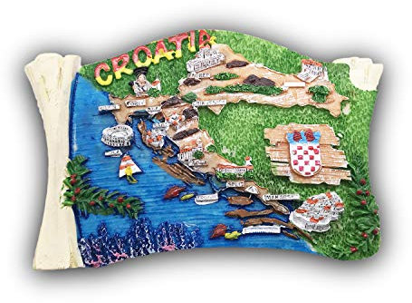 3D Karte Kroatien kühlschrankmagnet Tourist Reise Souvenirs handgemachte Harz Handwerk magnetische Aufkleber Home küche Dekoration kühlschrankmagnet Sammlung Geschenk