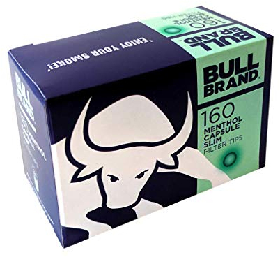 BULL BRAND Menthol Crushball Slim Filterspitzen – 6 mm hochwertige Crush-aktivierte Menthol-Filter zur individuellen Gestaltung Ihres Rauchs – 1 Packung mit 160 Stück (insgesamt 160 Stück)