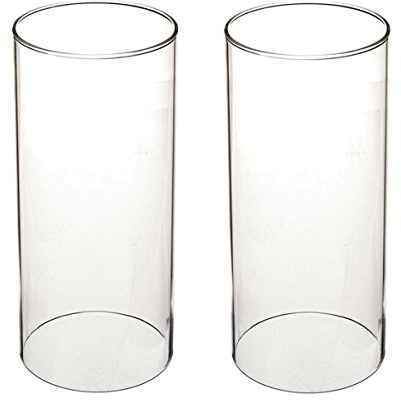 Glaszylinder ohne Boden für Kerzen | Hurrikan Kerzenhalter Glas | Offenes Glasrohr Groß | Aus Borosilikat-Glas | Durchmesser 7,5 cm/8,5 cm/9,5 cm (Ø 8,5 cm | Höhe 20,3 cm)