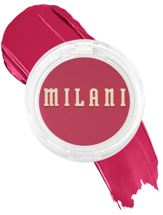 Milani Blush Makeup – Cheek Kiss Cream Blush for Cheeks, Buildable Cream-to-Gel Blusher & Lip Tint, Dewy Natural Color, Hydrating - Blushing Berry